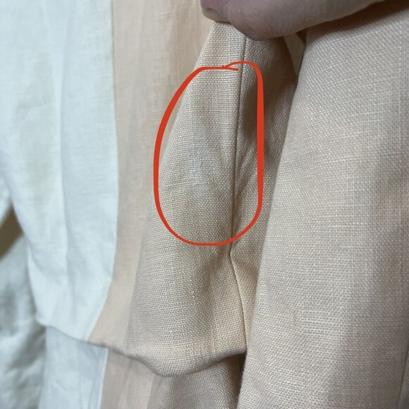 Significant Other Glider Blazer Dress Women’s Size 4 Peach Cream Cut Out Linen M - Picture 12 of 13